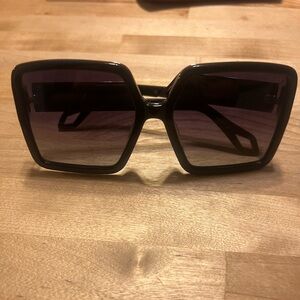 Quay Australia Almost Ready Polarized Retro Square Sunglasses, Black